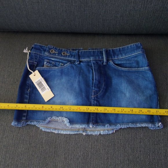 Diesel Mini Jean Skirt Size 26 Made in Italy *New with Tags* - Picture 3 of 16